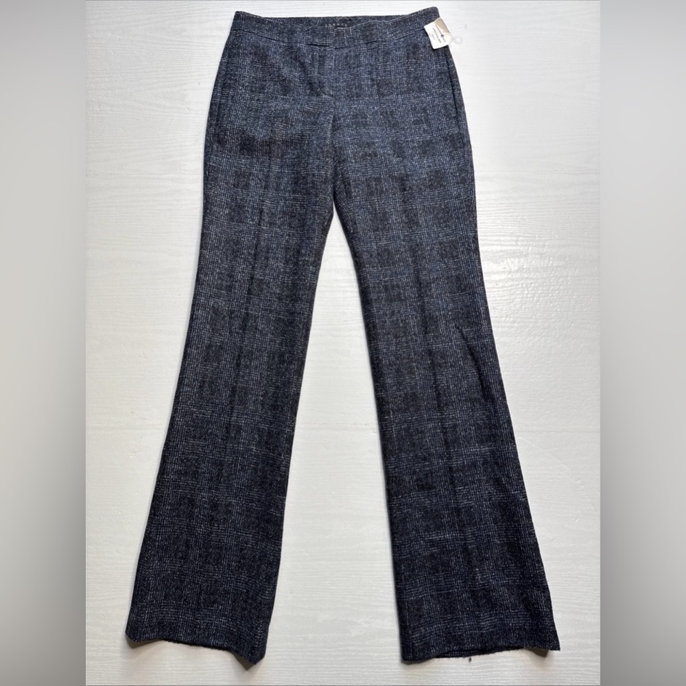 Theory Yadie‎ Bootcut Plaid Pants Womens 4  Wool Alpaca Flannel Full Length